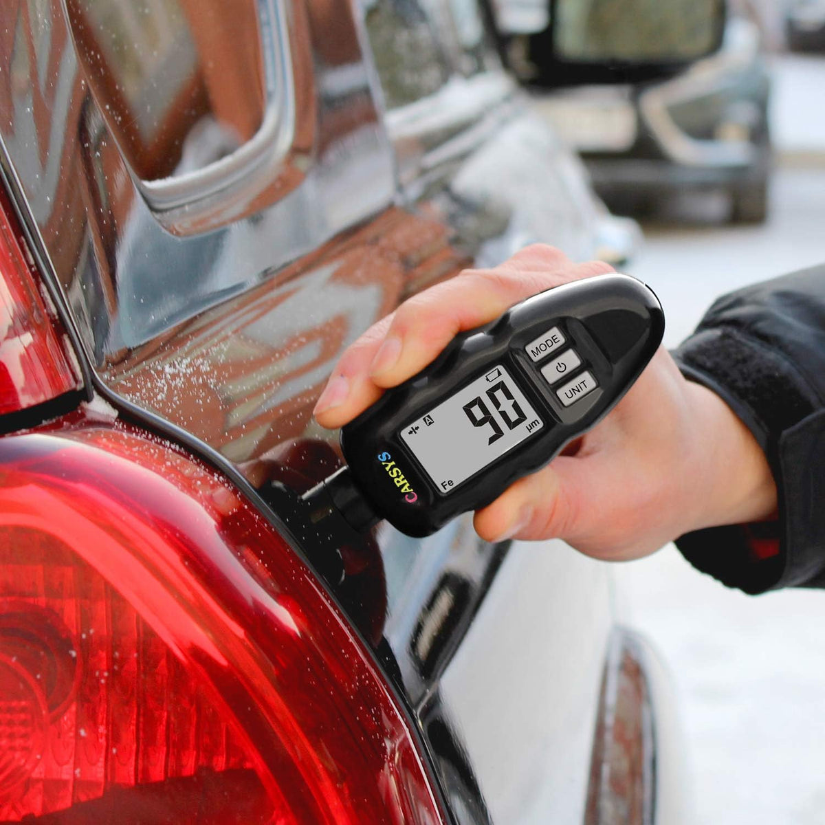 Coating Thickness Gauge Paint Meter, Range 0-137 mils, Ferrous, Non-Ferrous, LCD with Backlight, Precision Probe D45836