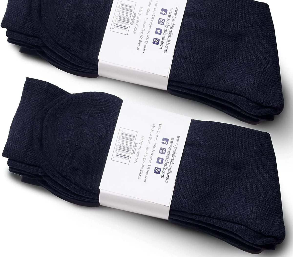 36 Pairs Navy Cotton Athletic Socks Shoe Size 10-13 I492793