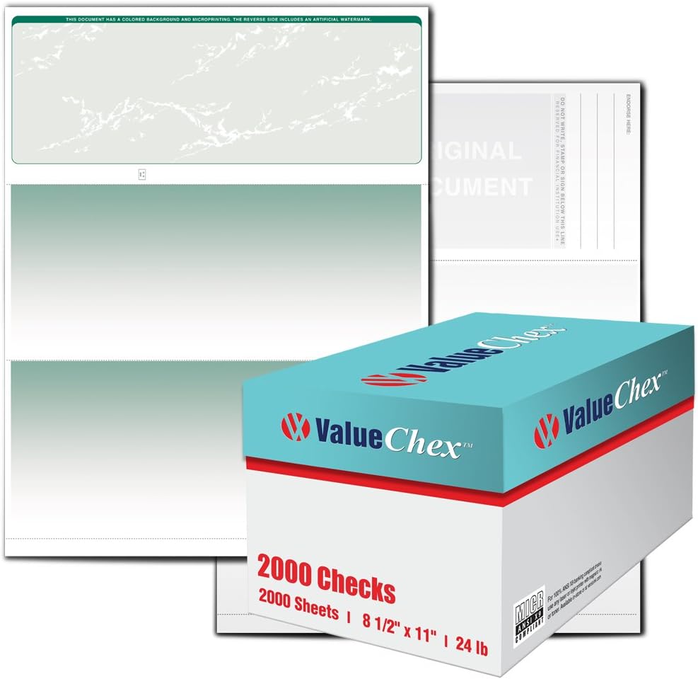 1000 Blank Business Voucher Checks S961