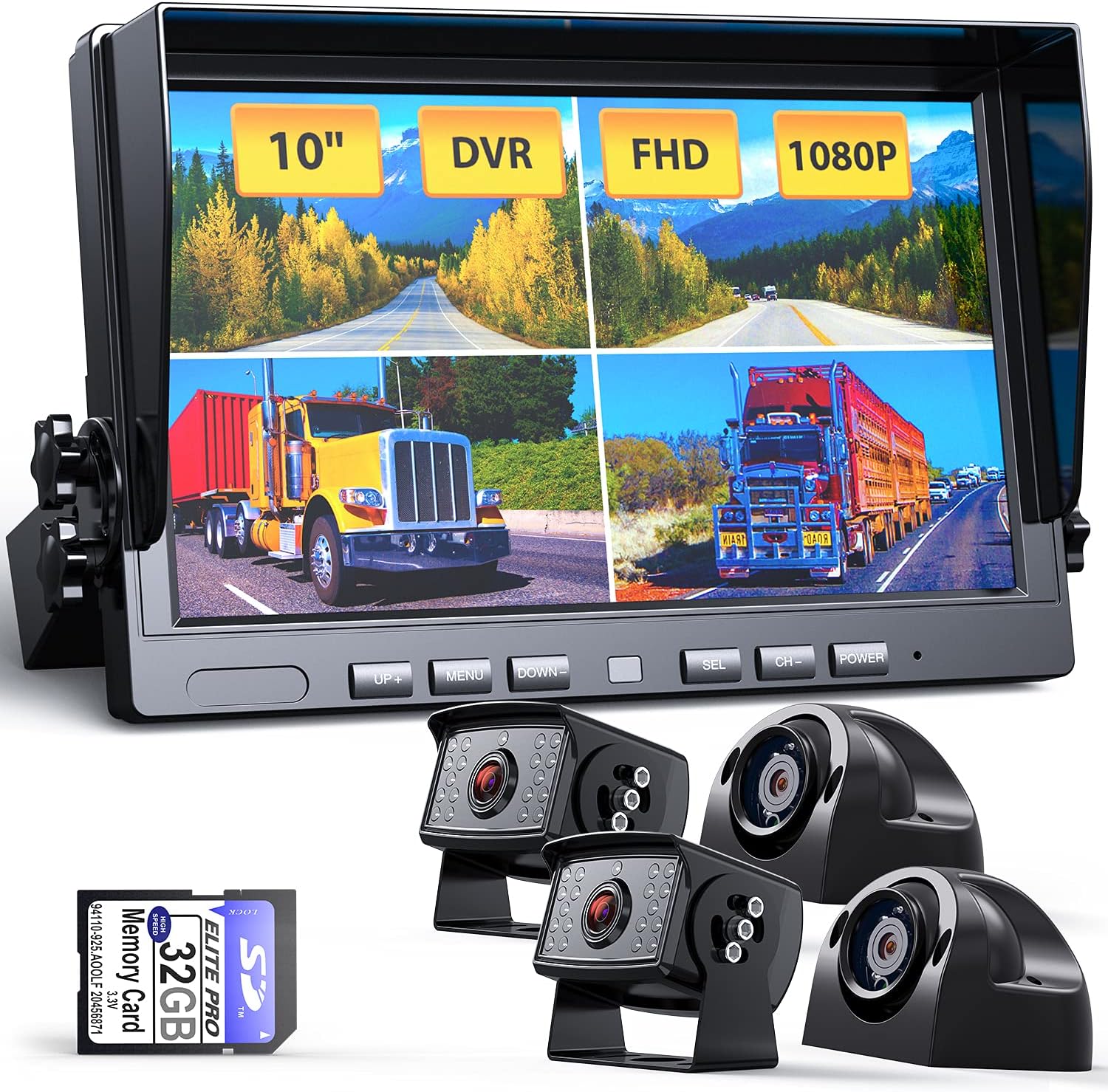 1080P Backup Camera Monitor System Kit with DVR Recording Function Y9698