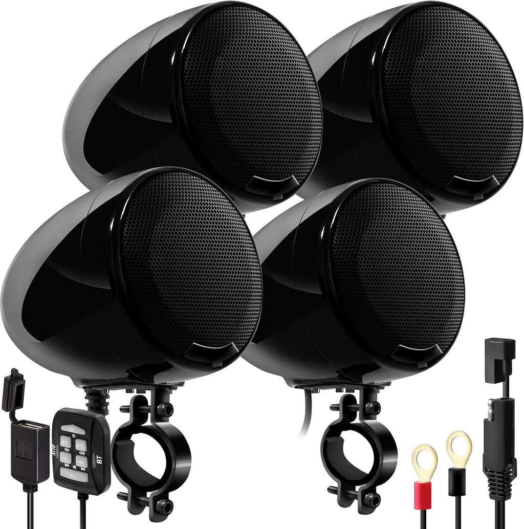 1200W Waterproof Bluetooth Motorcycle Stereo 4 Speakers Audio System O851