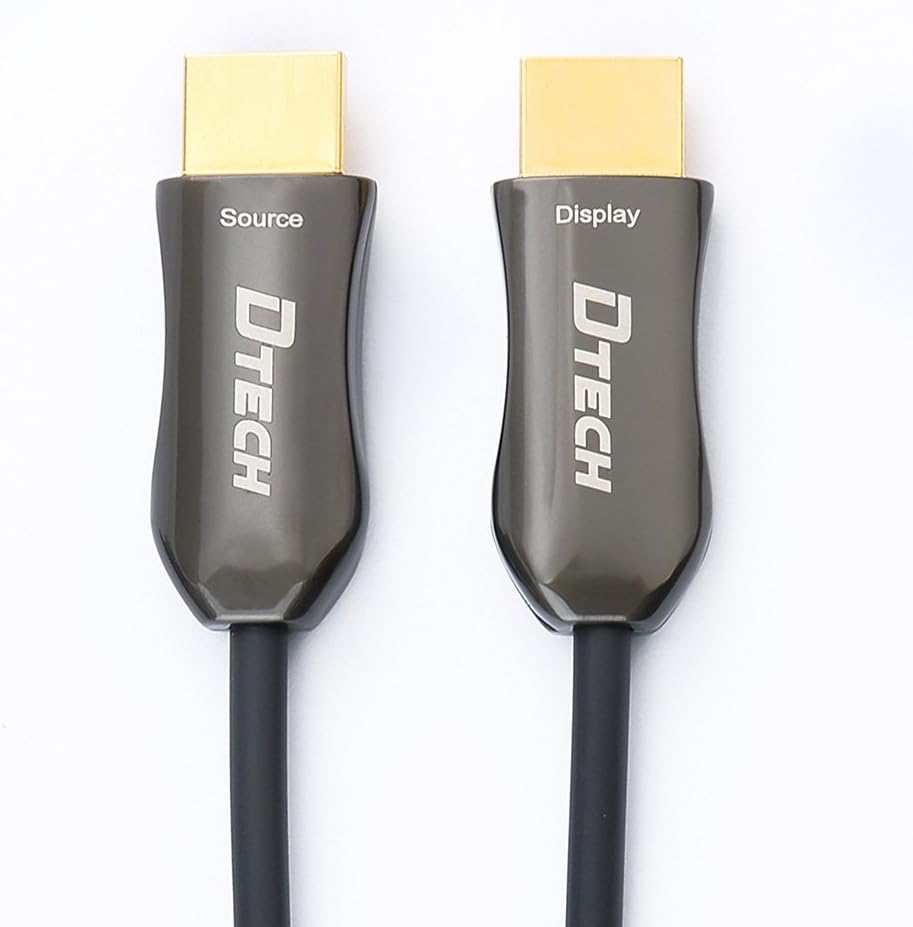 100m Slim Fiber Optic HDMI Cable 2.0 UHD 4K 60Hz 18Gbps Black P624