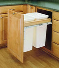 White Double 50 qt Top Mount Pullout Waste Container A408
