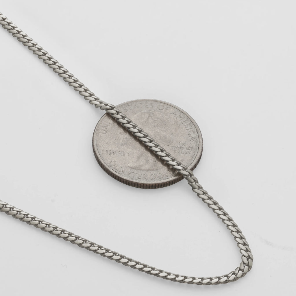 10k White Gold Miami Cuban Link Chain Necklace with Lobster Lock (28") K280