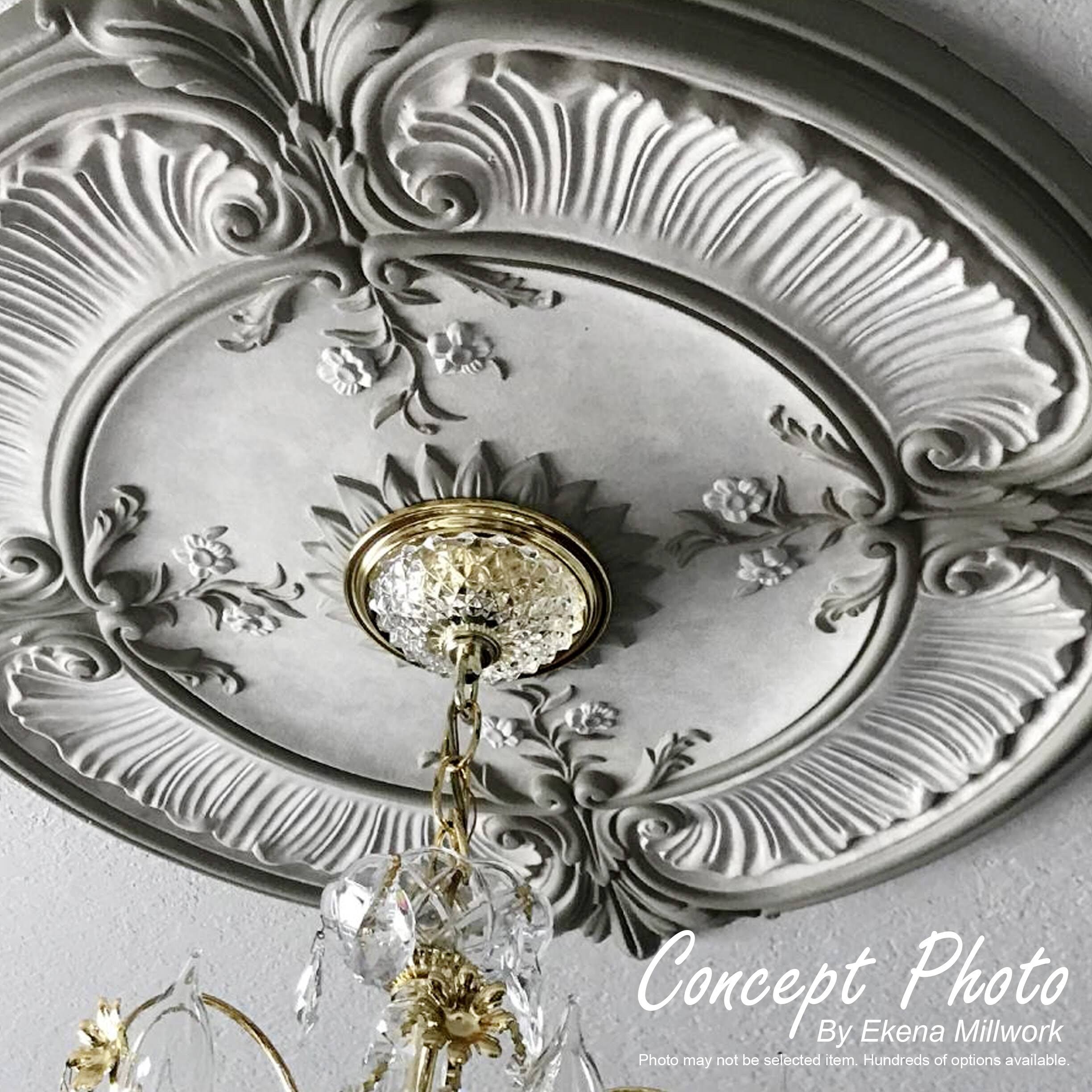 15 3/4x22OD x 1 1/2x22P Hand-Painted Ceiling Medallion R9109