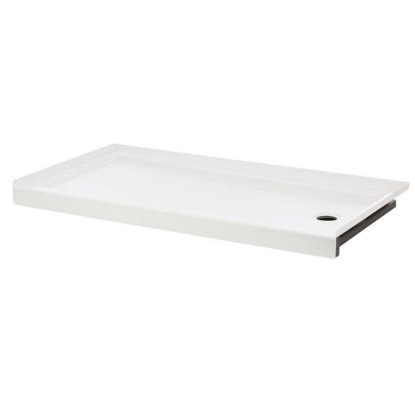 White 32x22 x 60x22 Shower Base S142305
