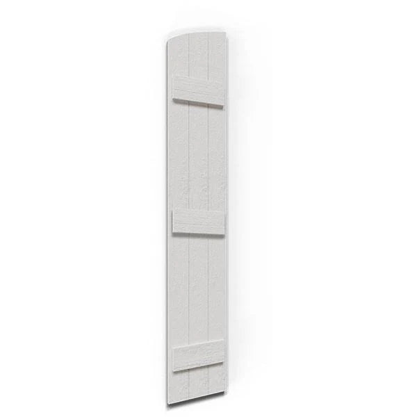 Rustic Faux Wood Shutters with Elliptical Arch Top L484750