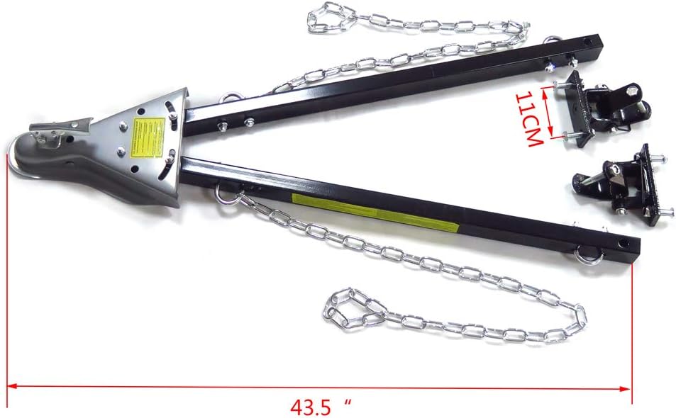 Adjustable Tow Towing Bar Bumper Mount 5000lb with Chains C585