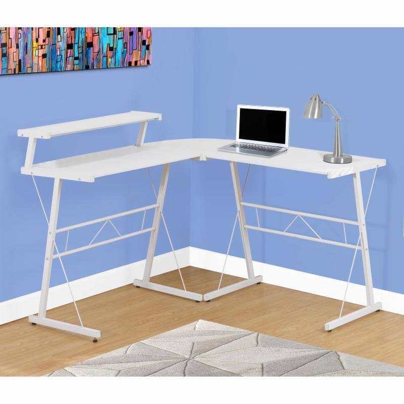 Cappuccino Top Silver Metal Computer Desk B294