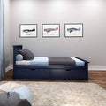 Blue Twin Solid Wood Bed Frame R256