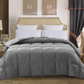 White Cal-King Size Feather & Down Cotton Comforter with 4 Corner Tabs V85425