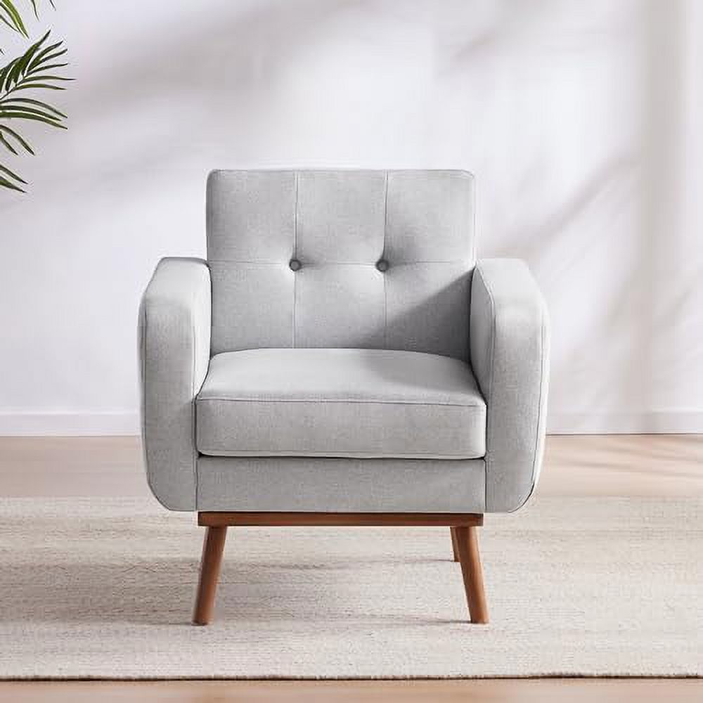 Fabric Accent Chair Button Tufted Upholstered Arm Chair O358670