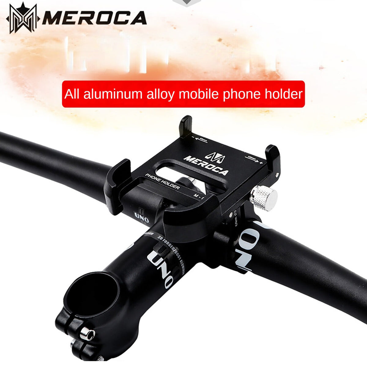 White Metal Phone Holder Motorcycle Mount W6374