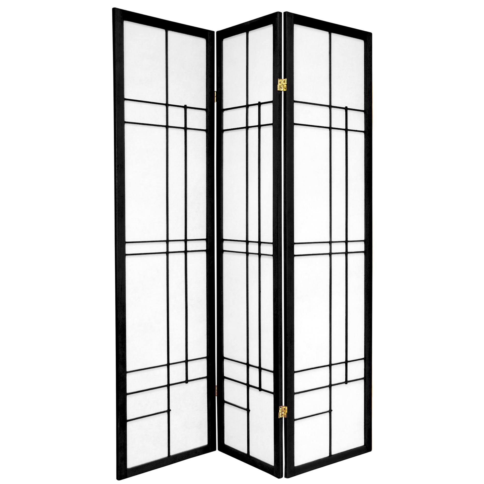 Black 3 Panel Shoji Screen V2524