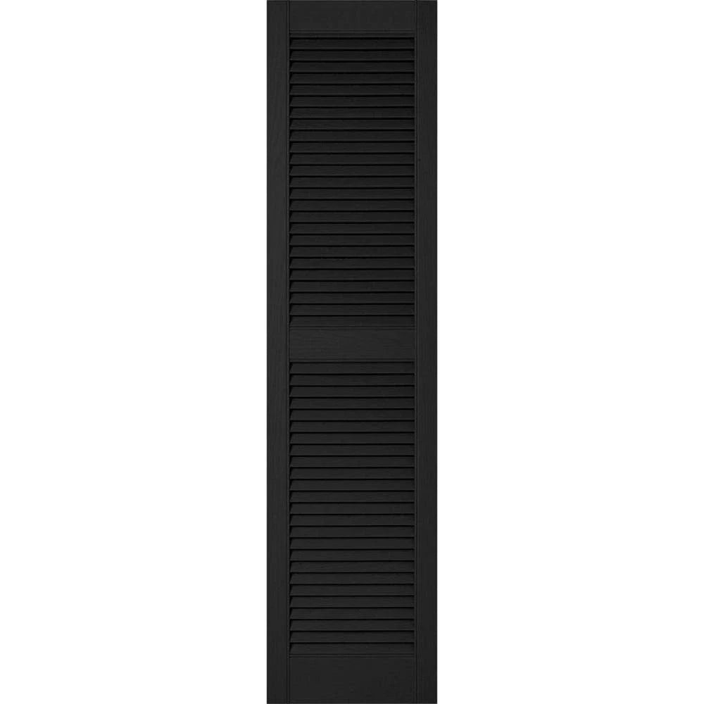 Black Vinyl Open Louver Shutters E331532