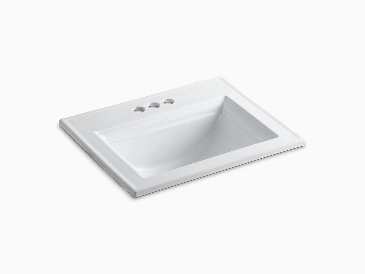 Cashmere Drop-In Bathroom Sink with 4 In. Centerset Faucet Holes E33241