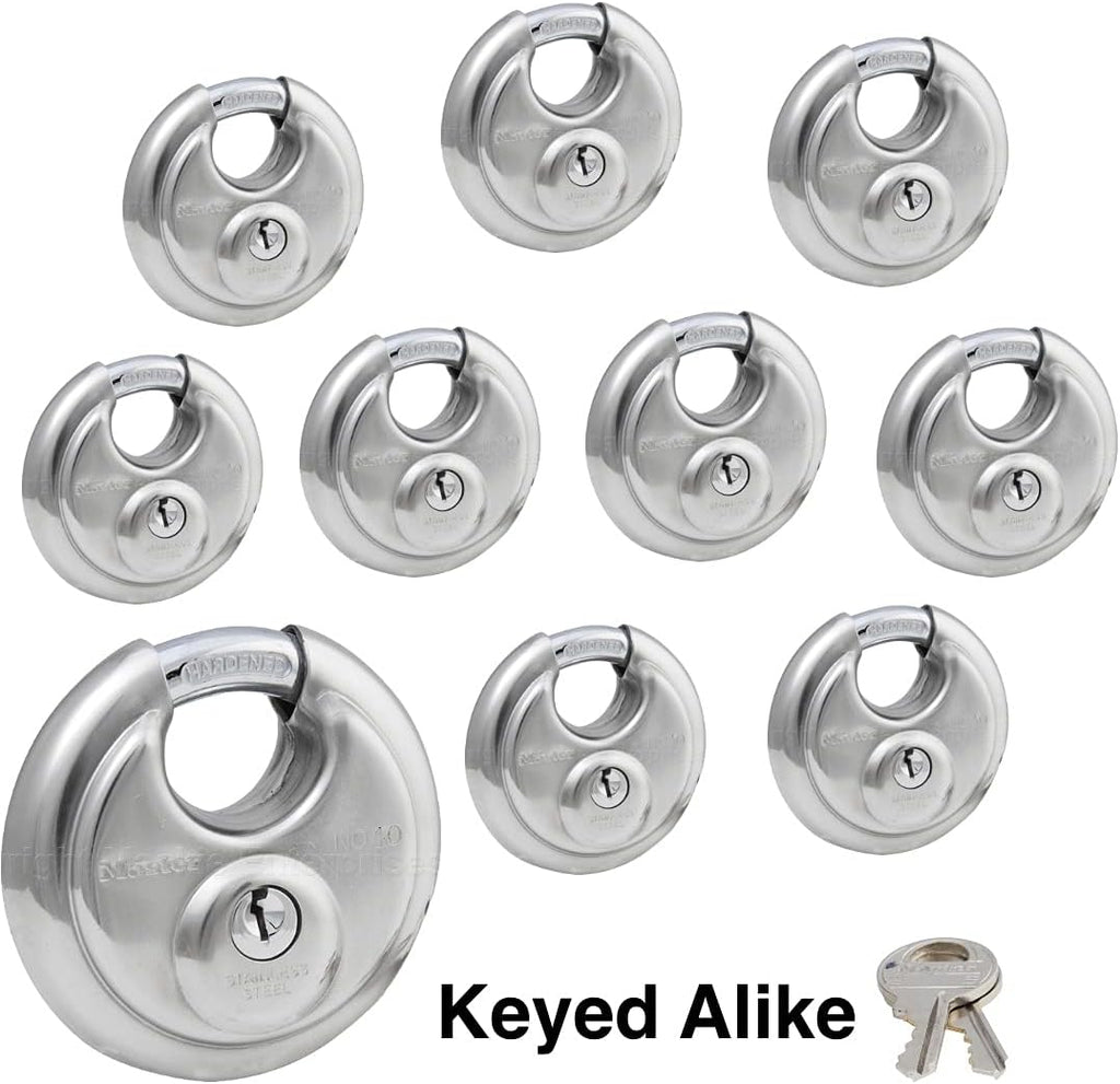 4 Keyed Alike Stainless Steel Padlocks U954649