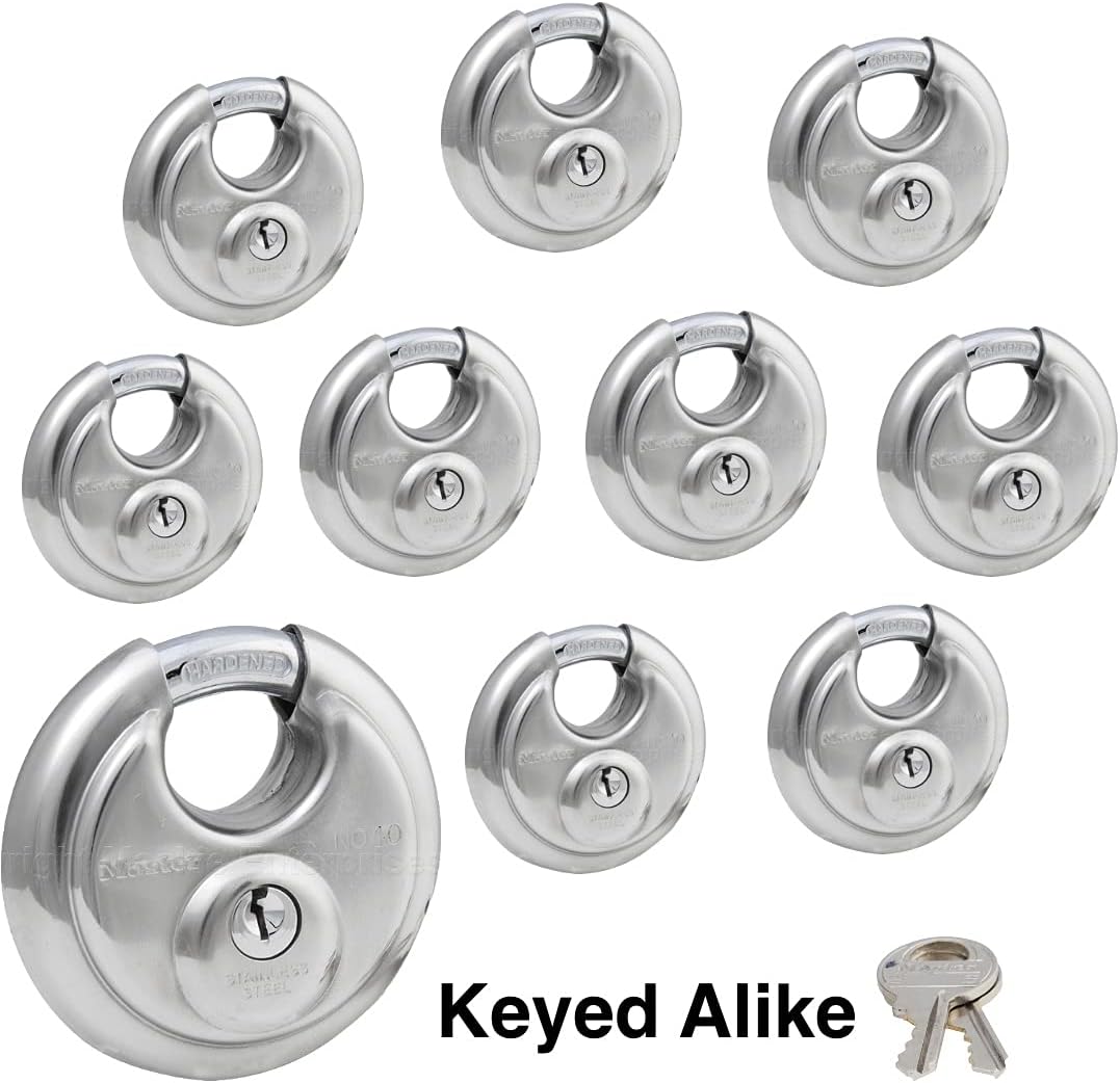4 Keyed Alike Stainless Steel Padlocks U954649
