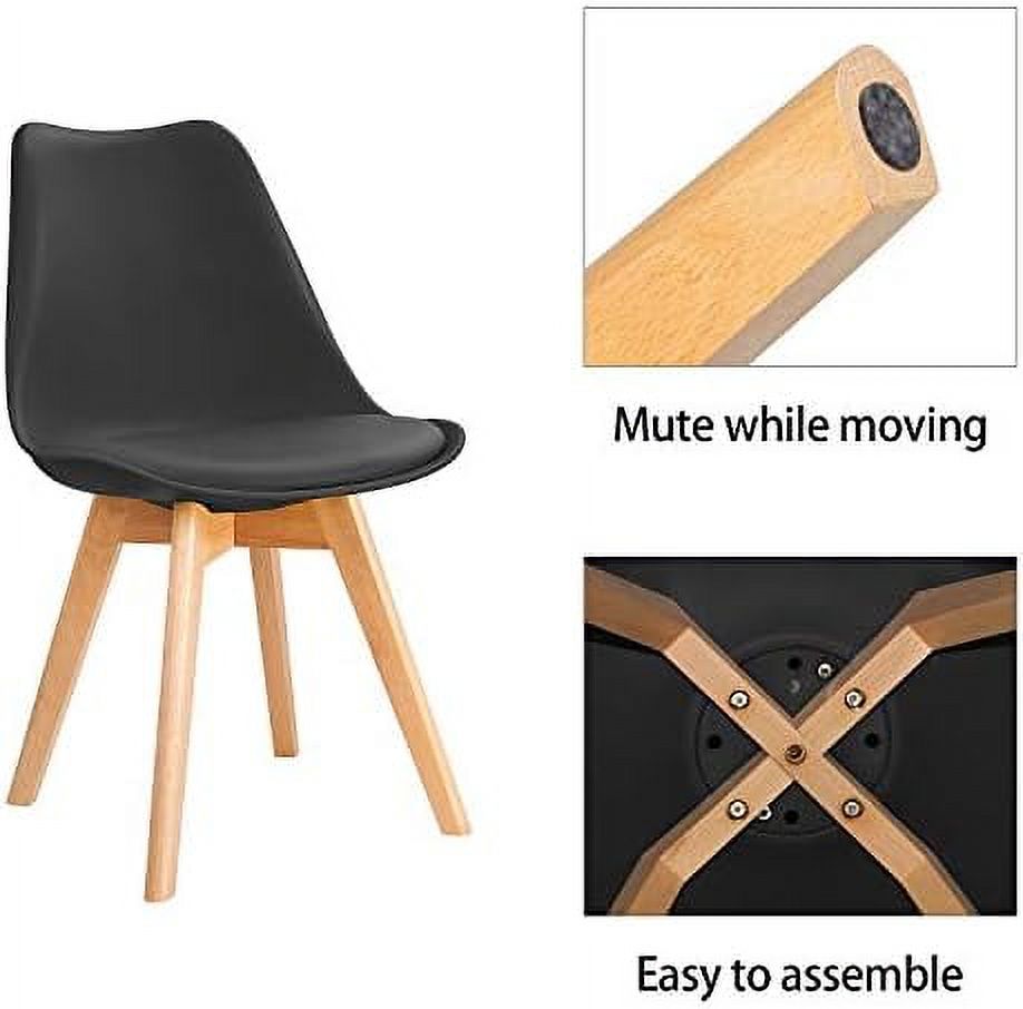 Black Upholstered Side Chairs Set of 4 D7368