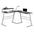 Cappuccino Top Silver Metal Computer Desk B294