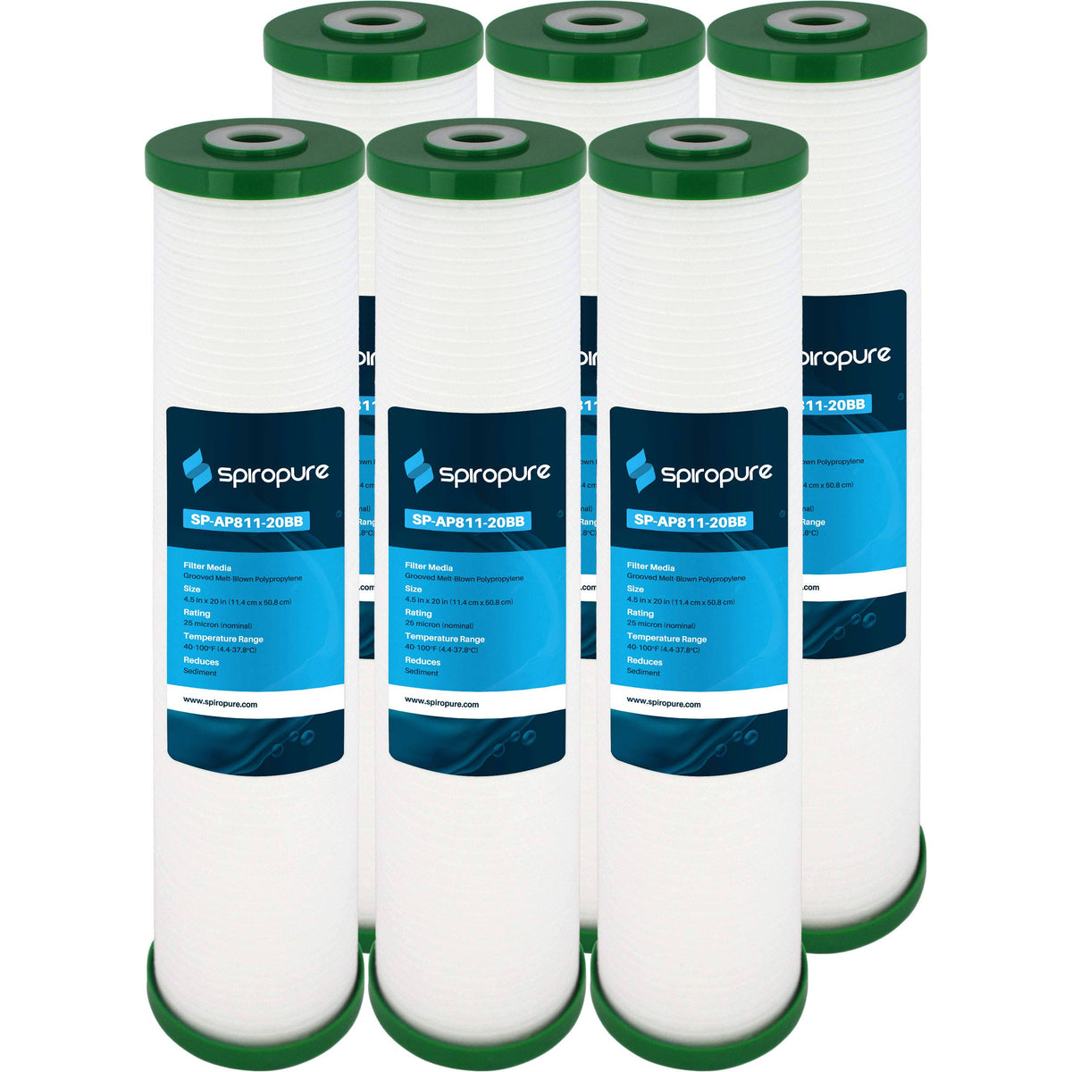 20x4.5 Grooved Polypropylene 25 Micron Sediment Filter (6 Pack) V48488