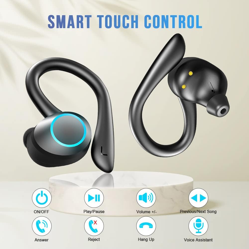 Wireless Bluetooth Sport Earbuds with Earhooks, IP7 Waterproof Noise Cancelling Headset N256600