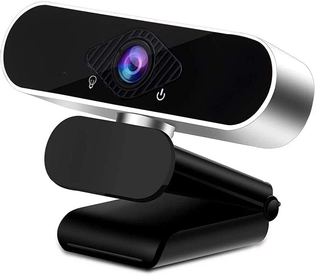1080P Webcam with Microphone USB Computer Camera Black&Silver Pack of 2 O17283