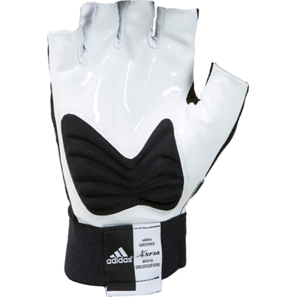 Black / White Half Finger Football Gloves A46028