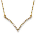 14K Yellow Gold Diamond V Necklace D2832