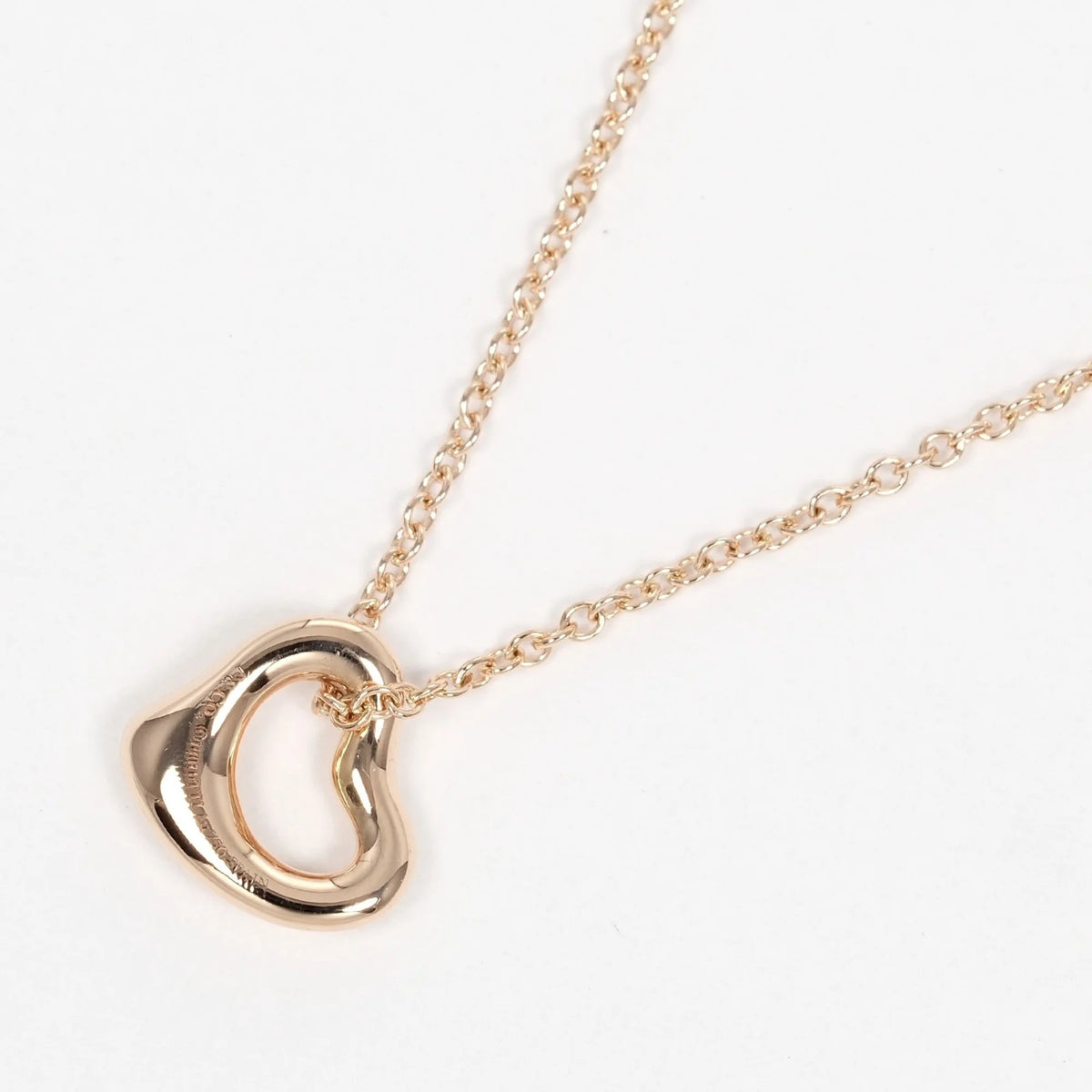 Open Heart 7mm Necklace K18 PG Pink Gold C5087