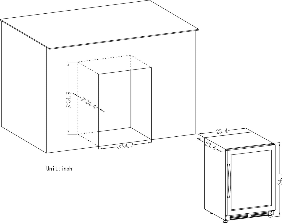 24 Inch 110 Cans Built-in Beverage Cooler Refrigerator A2541
