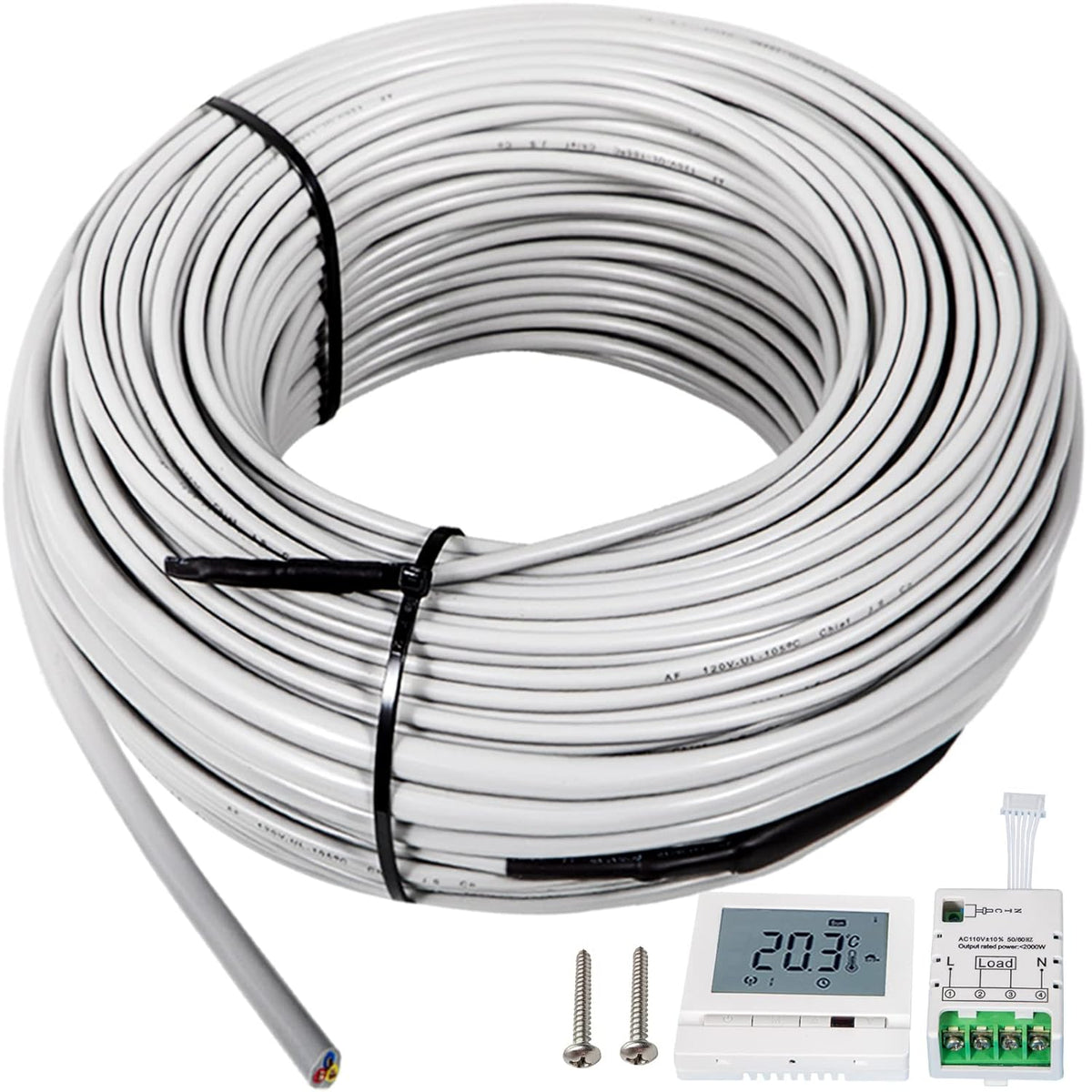 32 Square Feet Floor Heating Cable with Temperature Control Panel G65778