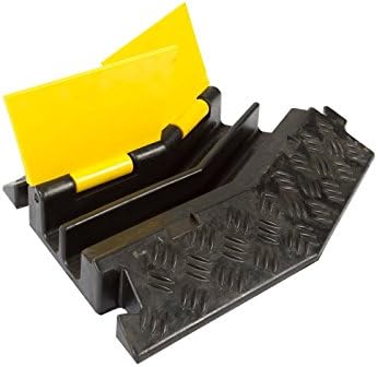 Heavy Duty Cable Protector Ramp 1 Channel 38.5" Long Black Yellow D7500