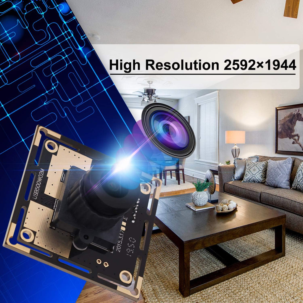 5 Megapixel USB Camera Module with 170 Degree Fisheye Lens Wide Angle HD H640139