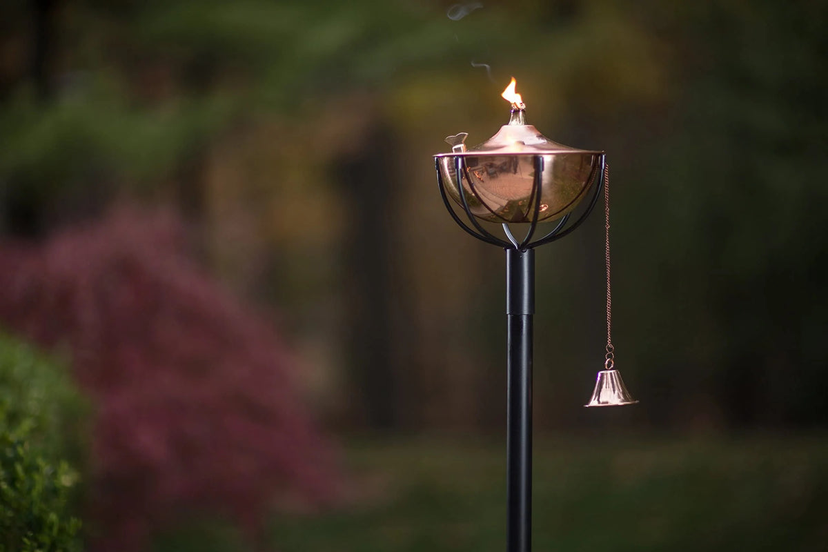 Metal Oil Lamp Outdoor, 54" Tall, 32oz Oil Lamp (Smooth Copper) L921