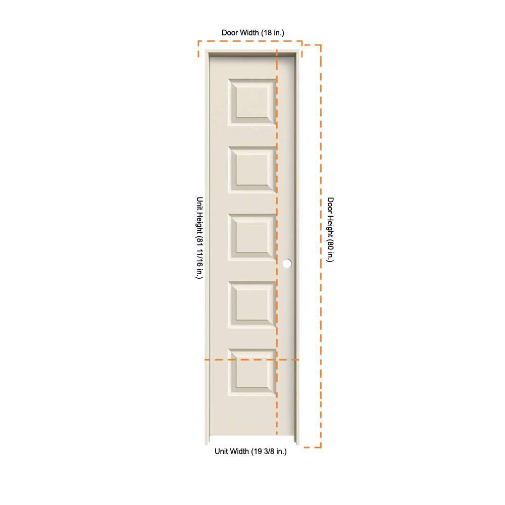 18 in. x 80 in. Primed Left-Hand Smooth Molded Composite MDF Single Prehung Interior Door I819448