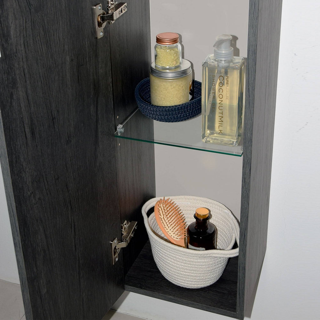 Grey Oak Wood Column Cabinet H202