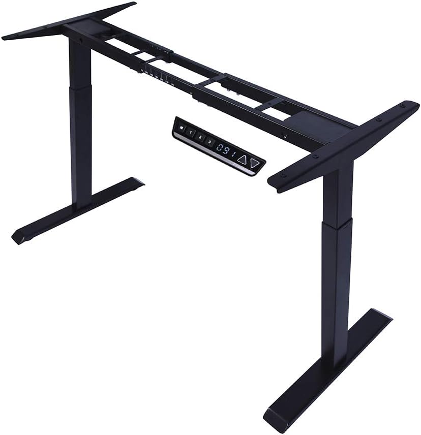 48 x 24 Inches Electric Dual Motor Sit Stand Desk with Desk Pad and Storage Containers Q601