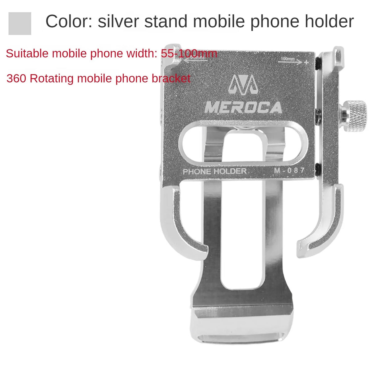 White Metal Phone Holder Motorcycle Mount W6374