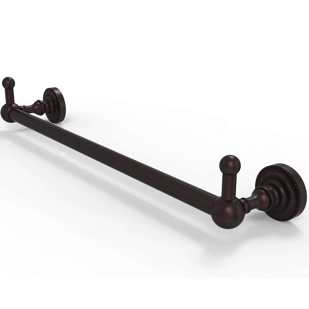 Antique Bronze 18 inch Towel Bar with Integrated Hooks T9331