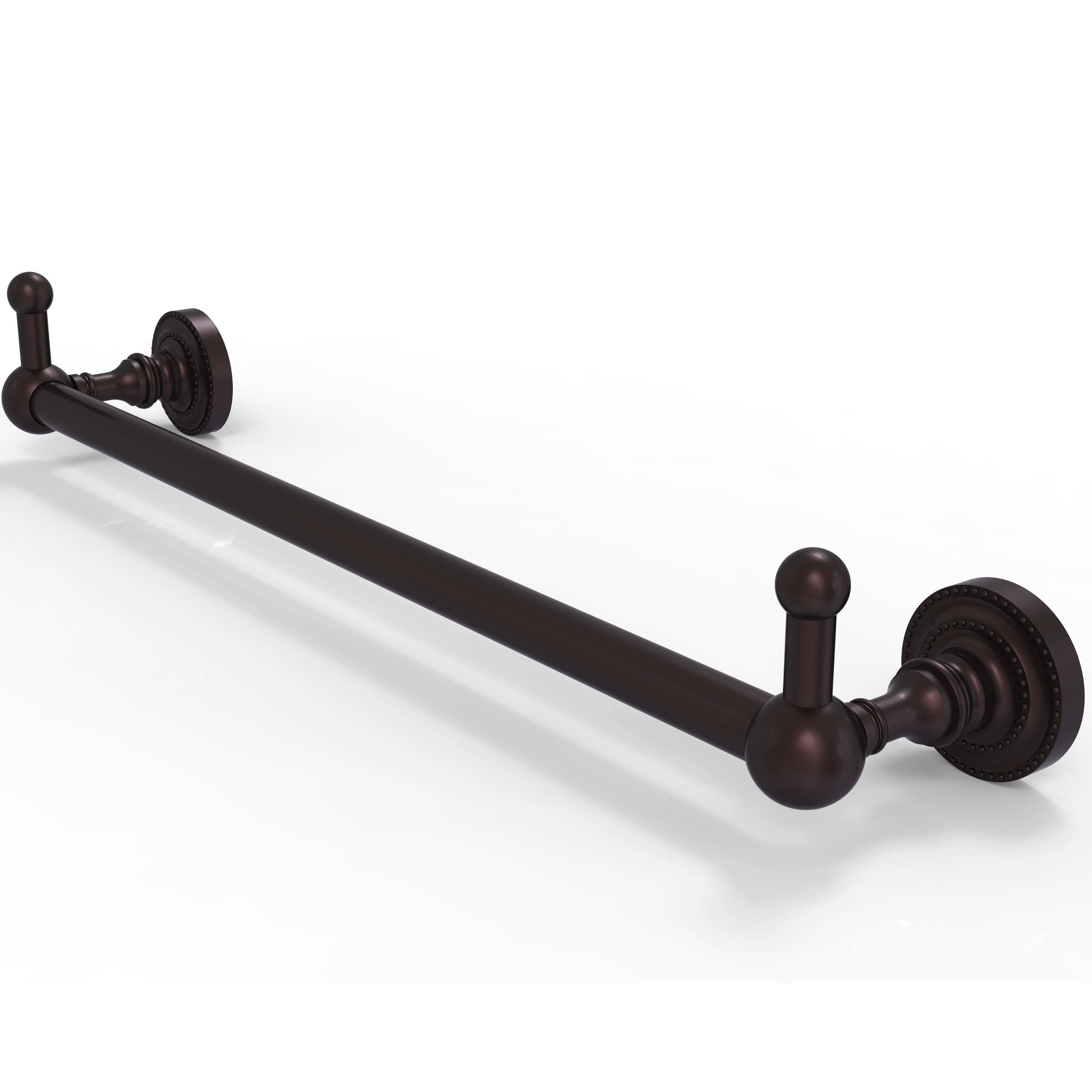 Antique Bronze 18 inch Towel Bar with Integrated Hooks T9331