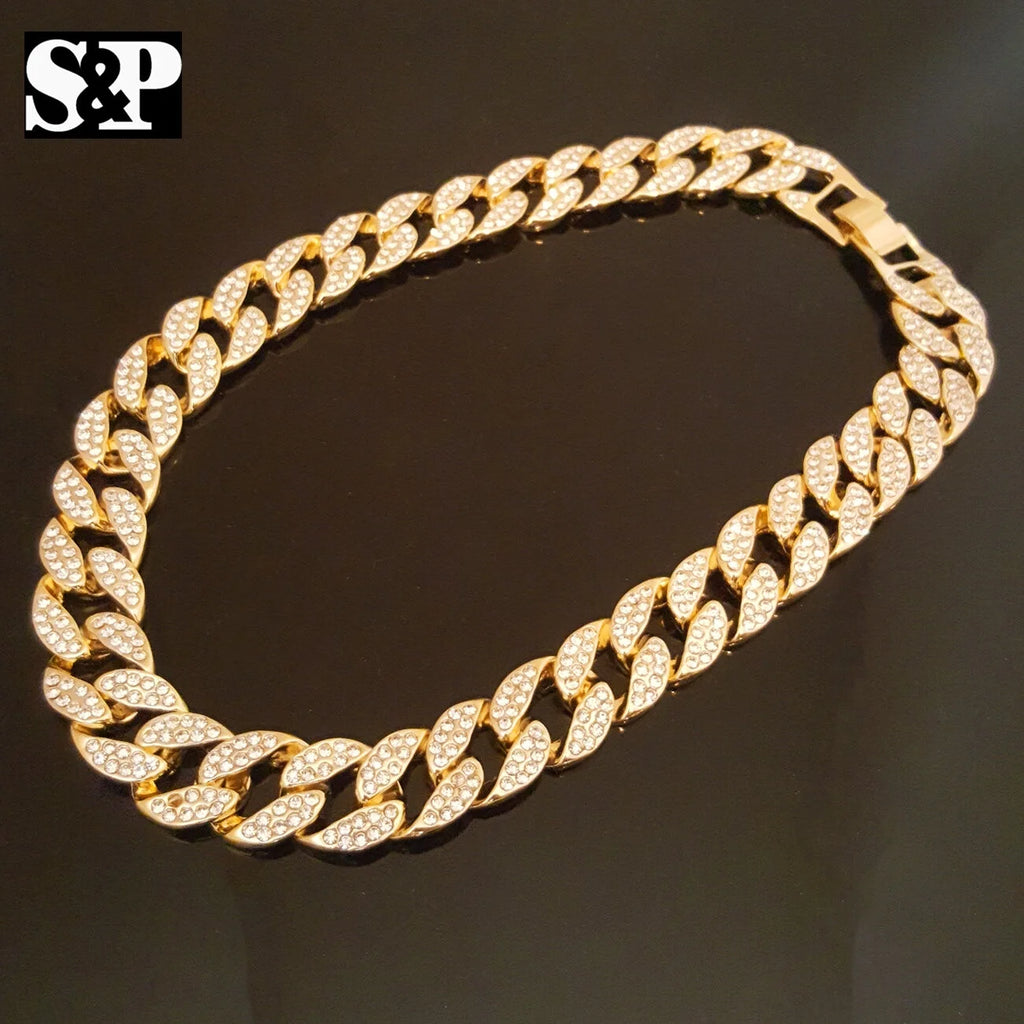 18" Full Iced Cuban Choker Chain Necklace X516422
