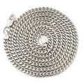 10k White Gold Miami Cuban Link Chain Necklace with Lobster Lock (28") K280