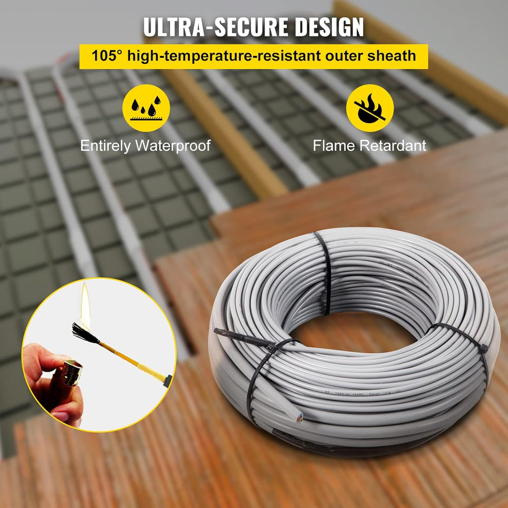32 Square Feet Floor Heating Cable with Temperature Control Panel G65778