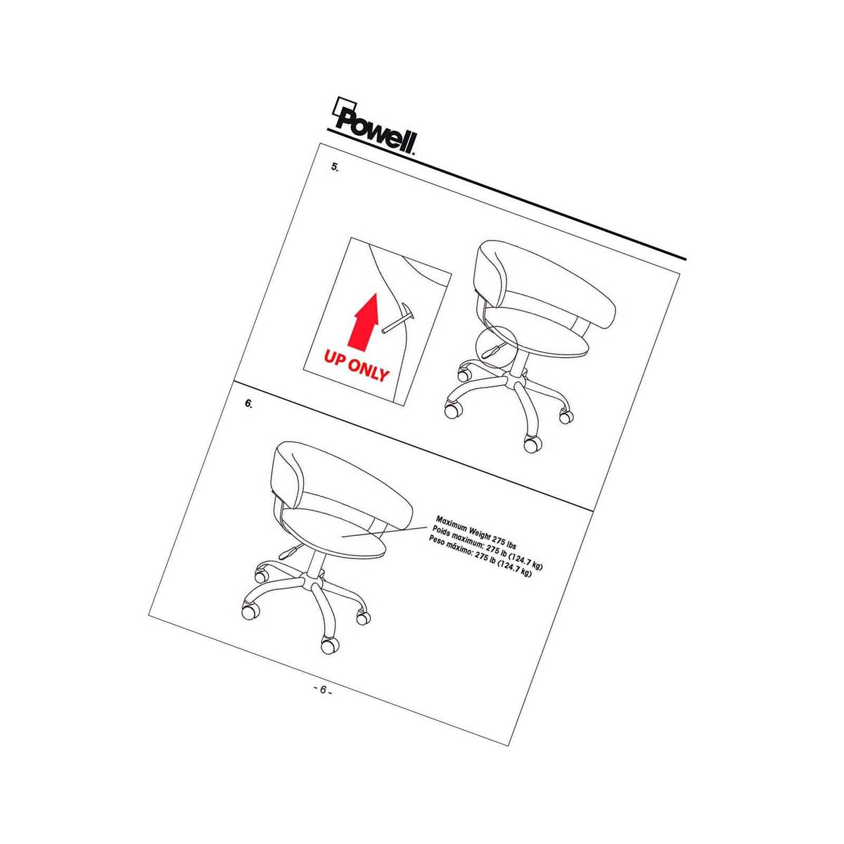 White Gas Lift Desk Chair B51165