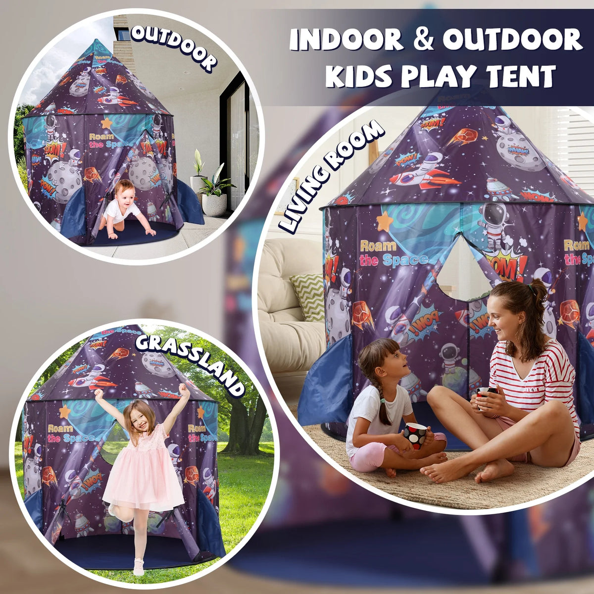 Rocket Ship Play Tent for Kids Q28035