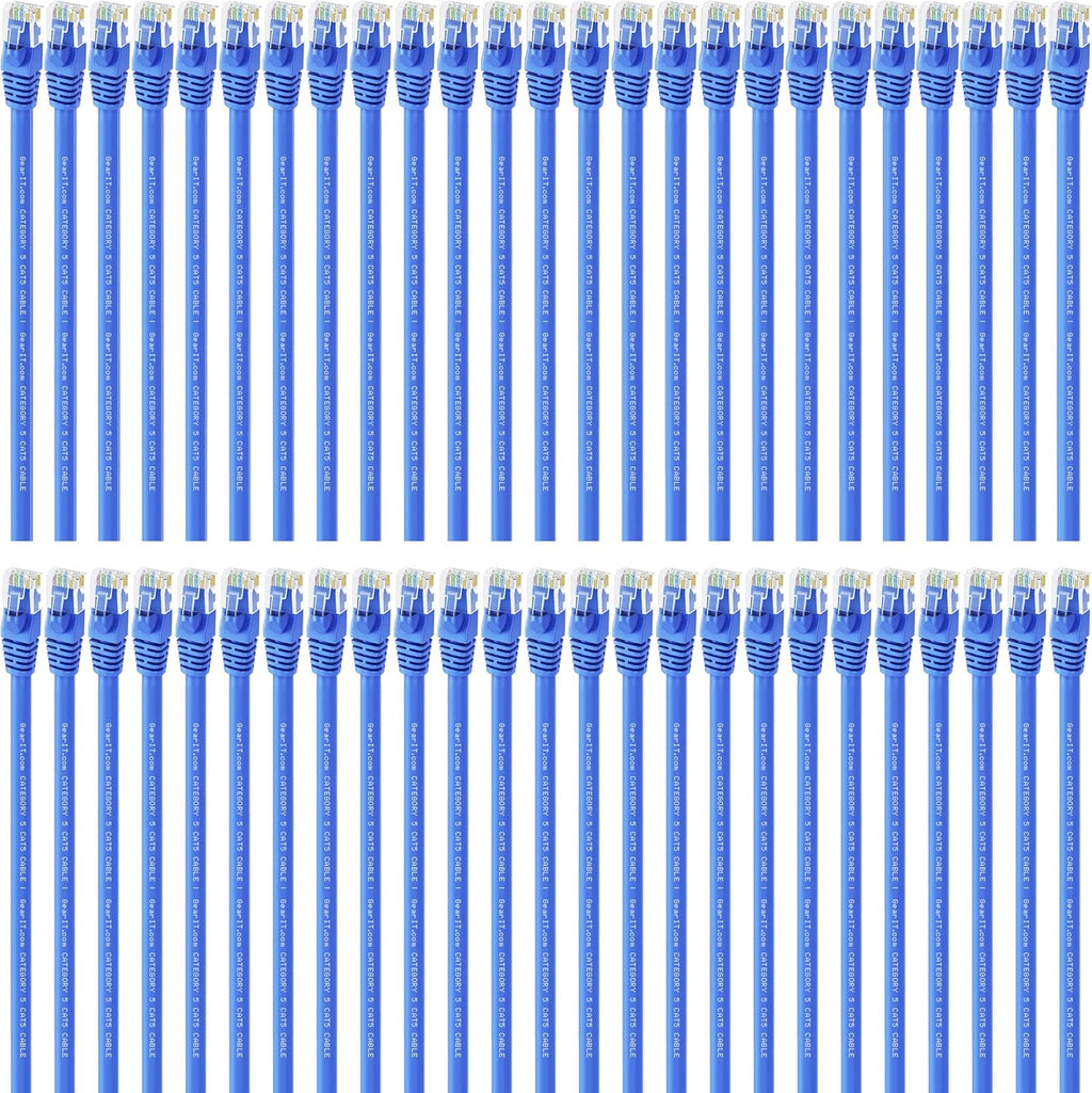 50-Pack Cat5e Ethernet Patch Cable 3 Feet Blue M1758
