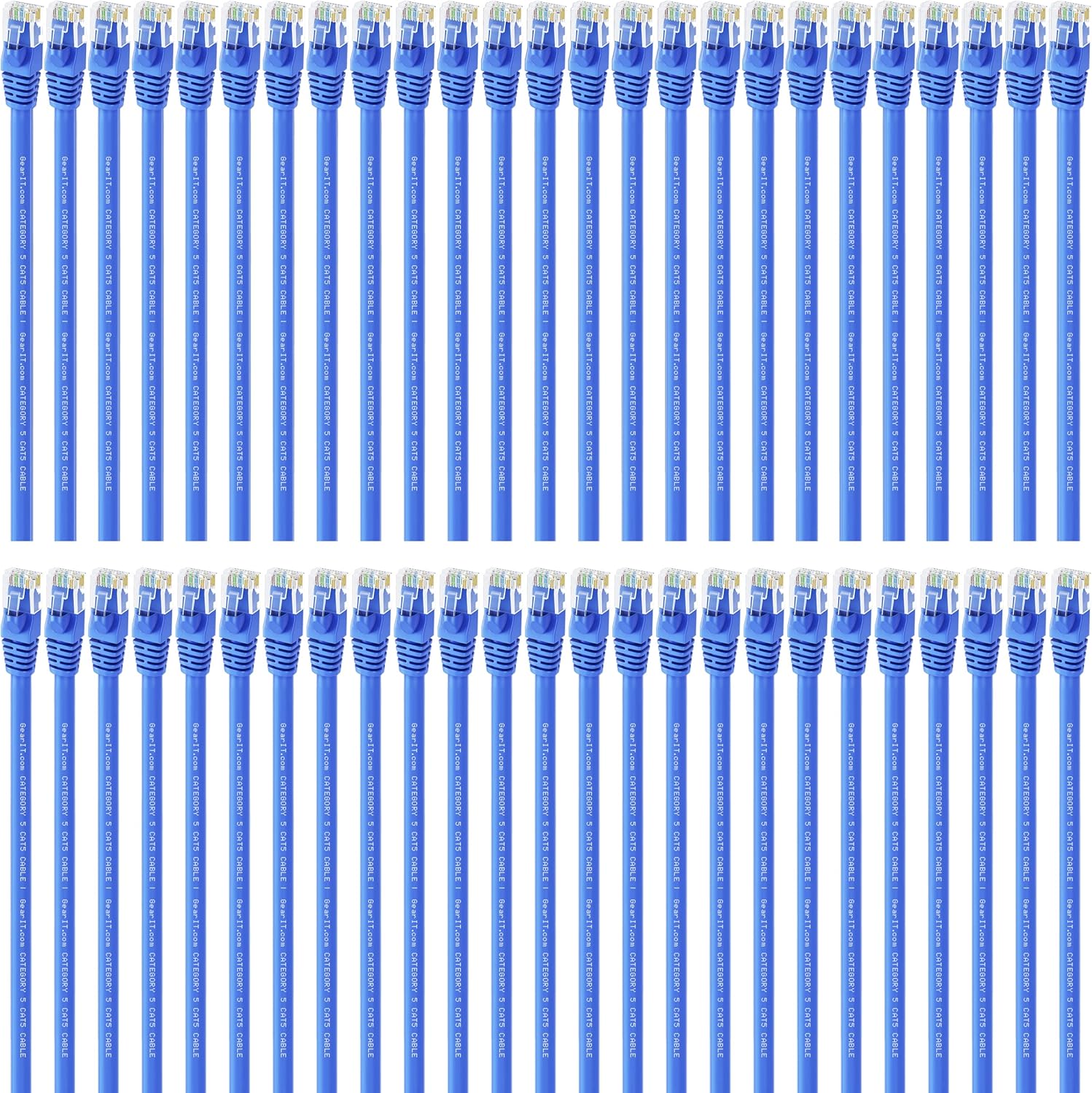 50-Pack Cat5e Ethernet Patch Cable 3 Feet Blue M1758