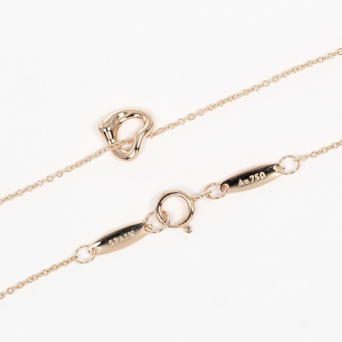 Open Heart 7mm Necklace K18 PG Pink Gold C5087