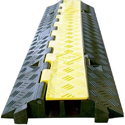 Heavy Duty Cable Protector Ramp 1 Channel 38.5" Long Black Yellow D7500